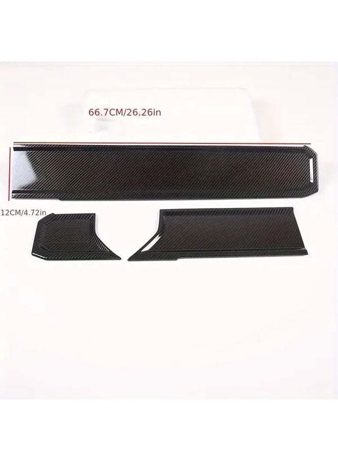 Carbon Fiber Pattern Dashboard Center Control Panel Cover For Land Rover Defender 2020 2025 LHD - Image 2
